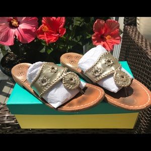 Jack Rogers Platinum Hampton Flats 7.5